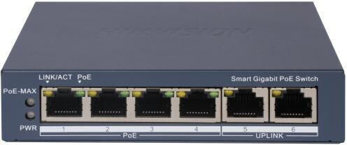 Hikvision DS-3E1506P-EI(O-STD) Managed L2 PoE+ Switch με 4 Θύρες Gigabit (1Gbps) Ethernet