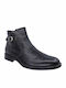 Leather Black Men's Boots Anatomical with Zipper