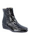 Stiefeletten Damen aus Lackleder Schwarz