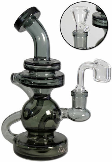 Γυάλινο Herb Oil Bong Blaze Recycle Diffuser Μαύρο 19cm