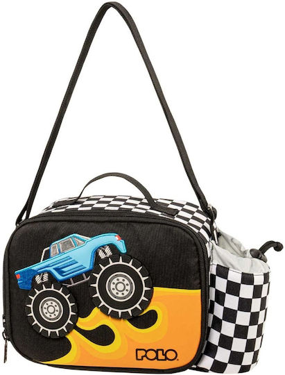 Polo School Insulated Shoulder Lunch Bag 5.5lt Black 13 x 7 x 26cm