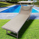 Deckchair Aluminum with Cushion & Sunshade Blue 189x61x38cm.