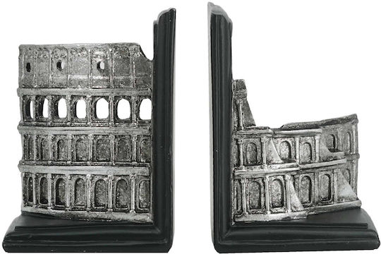 Plastic Bookend in Silver Color 2pcs 9x16.5x11.5cm