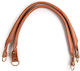 Bag Handles Pair Faux Leather 60cm Tabac Brown Gold Details