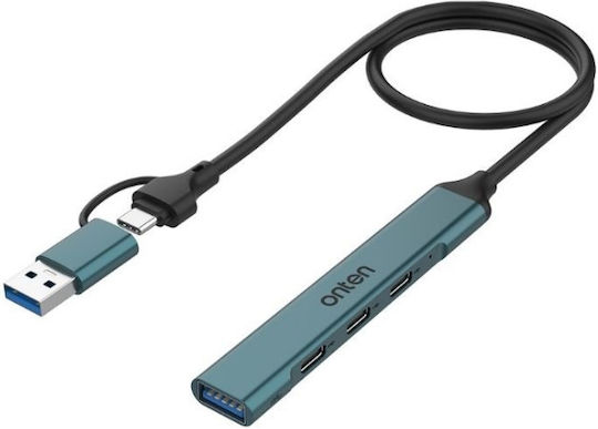 Onten Hub 4 Θυρών USB 2.0 με σύνδεση USB-A