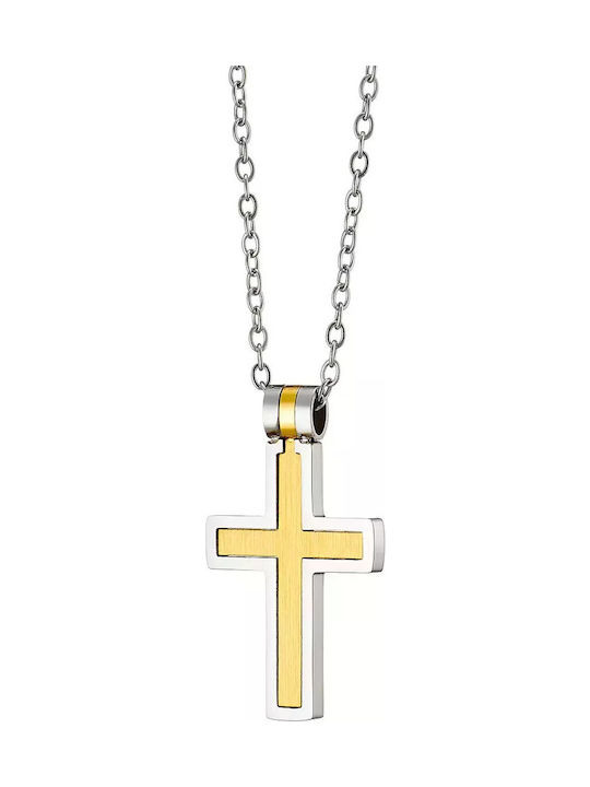 Oxzen Men's Cross from Steel with Chain