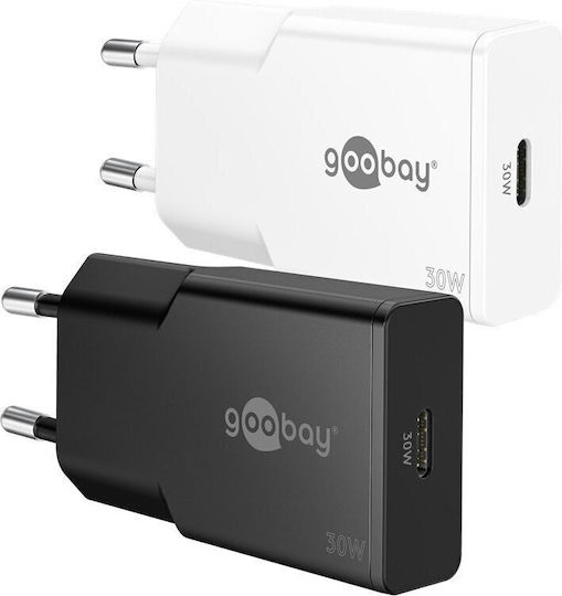 Goobay Φορτιστής Χωρίς Καλώδιο GaN με Θύρα USB-C 30W Power Delivery Λευκός (75736)