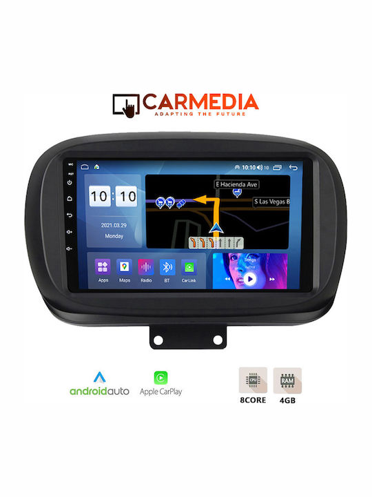 Carmedia Car Audio System for Fiat 500X 2014 (Bluetooth/USB/WiFi/GPS/Apple-Carplay/Android-Auto) with Touch Screen 9"