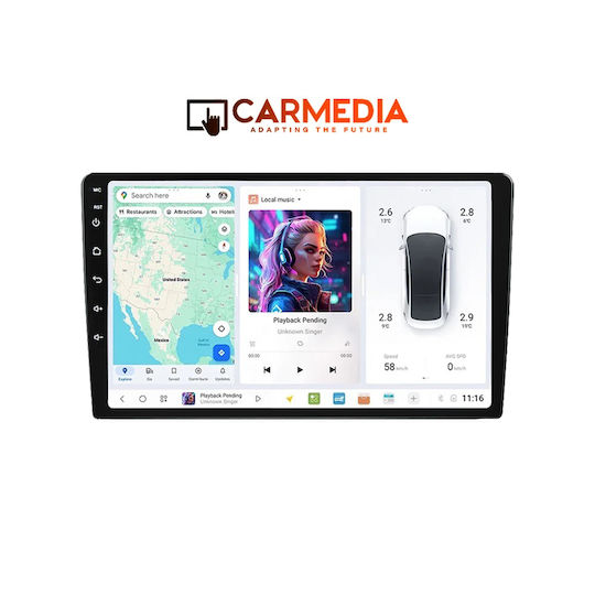 Carmedia Ηχοσύστημα Αυτοκινήτου για Mercedes-Benz CL Class Nissan X-Trail / Qashqai 2014-2021 (Bluetooth/USB/WiFi/GPS/Apple-Carplay/Android-Auto) με Οθόνη Αφής 9"