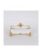 Estheti Home Dekoratives Polyresin-Behälter Weiß Gold 21,8x12x12cm 752-28619