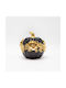Decorative Pumpkin with Flowers Polyresin Black-Gold 14.8x14.4x14.2cm