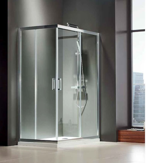 Axis Καμπίνα Ντουζιέρας με Συρόμενη Πόρτα 99x100cm Clean Glass