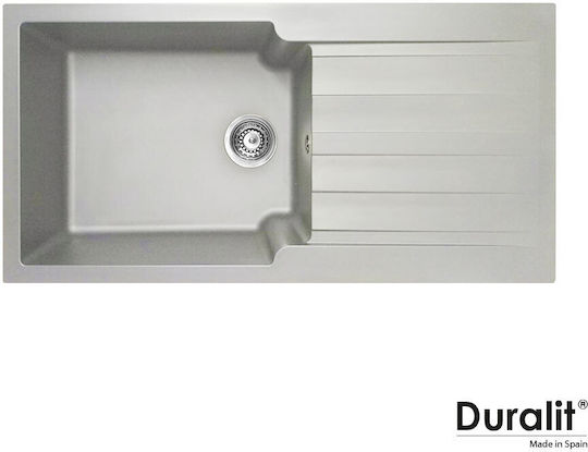 Duralit Drop-In Мивка от Синтетичен Гранит Ш100xД50см Сив