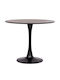Brolin Round Table Dining Room Wooden Black Velvet-Black Metal 50x50x73cm