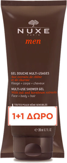 Nuxe Αφρόλουτρο σε Gel για Άνδρες & Άρωμα Ξυλώδη 2x200ml