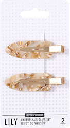 Sister Young Lily Makeup Hair Clips Set Milk Apricot 2 Τεμάχια