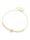 Vogue Women's Bracelet With Flower Design In Gold Plated Silver With Zircon 19cm