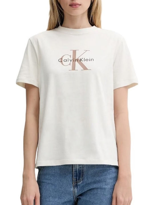 Calvin Klein Damen T-Shirt Ecru