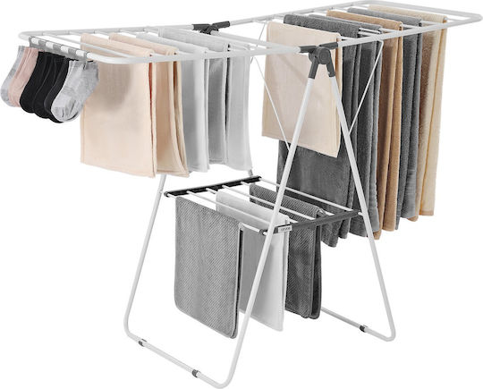 Vevor Plastic Folding Floor Clothes Drying Rack with Hanging Length 44.5m