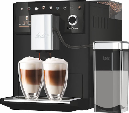 Melitta Latteselect Automatic Espresso Coffee Machine 1400W Pressure 15bar with Grinder Black F63/0-212