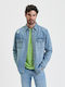 Long Sleeve Denim Overshirt Light Blue