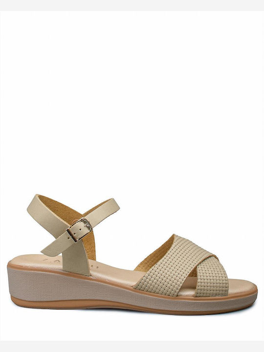 Damenplattformen Beige