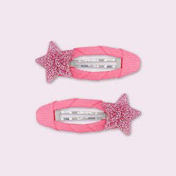 Mini Cools Set Kids Hair Clips with Star Hair Clip in Pink Colour