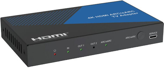 Evoconnect Swb11a Audio Processor Hdmi 2.0 4k@60hz 4:4:4 Earc Arc Cec Edid Lpcm 7.1ch/hdcp 2.3 Hdr Hdr10 Hdr10+