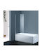 Fixed Bathtub Panel 80 cm Diagonal Support Arm 6 mm Glass Height 140 cm Axis Wbx80t-100