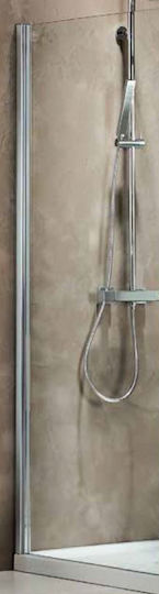 Fixed Side Panel 80 cm for Shower Door Chrome Profile 6 mm Clear Glass Height 185 cm Devon Primus Plus Side Panel Spbi80t-100