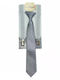 Kids Suspenders Set with Tie with 3 Clips Gray