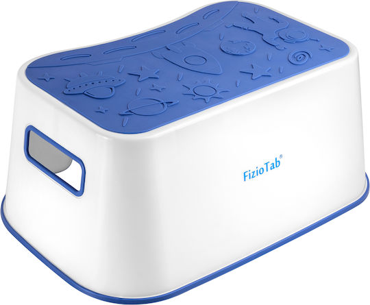 Fiziotab Space Booster Seat Non-slip Surface Handles Stool Type Use At Sink Bathroom Kitchen Cosmic Blue