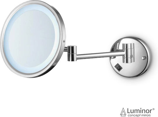 Luminor Vergrößerung Runder Badezimmerspiegel LED 21.5x21.5cm Silber