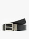Men's Belt Leather Knitted Black