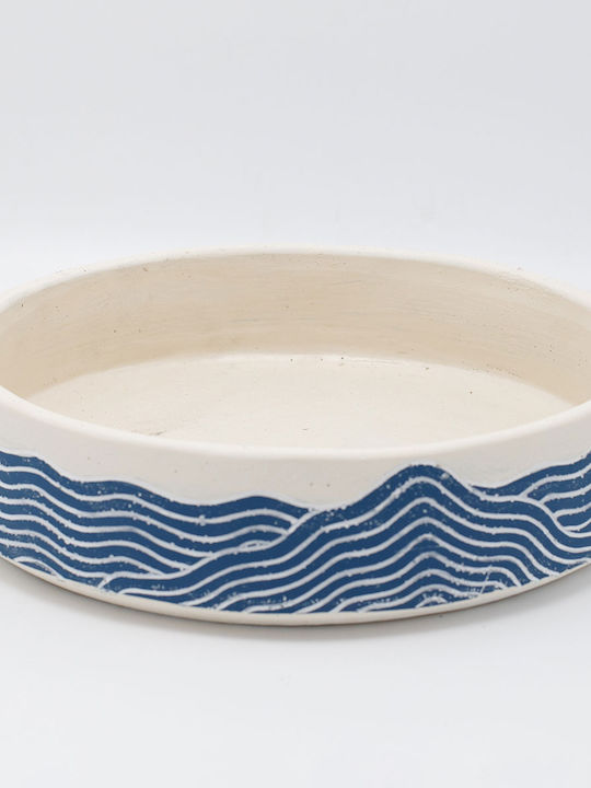 Decorative Platter Cement Blue-White 30x30x7cm 819-00484 Eurolamp