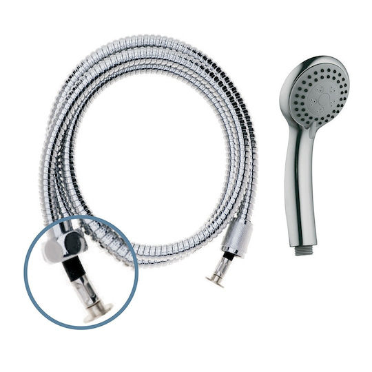 Set Handheld Showerhead Spiral 1.5m Chrome Interflex Vienna 057794 Blister