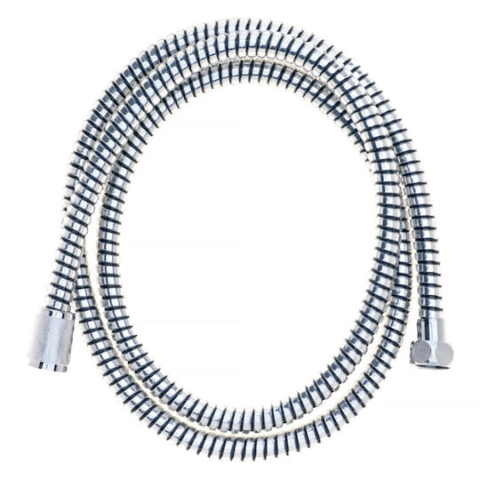 Double Safety Bathroom Shower Hose St.st Cone Black Chrome Interflex 022837 1.50m Blister