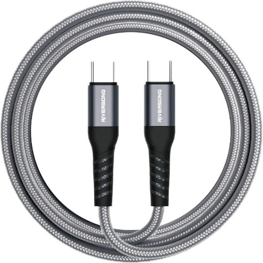 Riversong USB 2.0 Cable USB-C male - USB-C 100W Γκρι 2m CT51