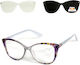 Alpin 10628 Clip On Women's Reading Glasses +3....