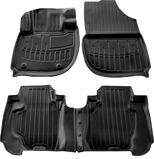 Race Axion Set of Front and Rear Mats 4pcs Tray Type for Honda HR-V 2021 Black