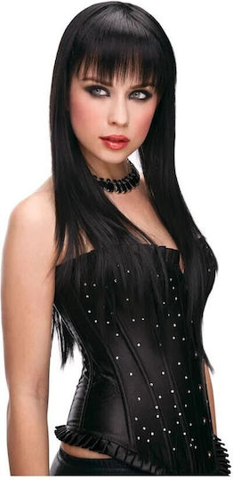 Lange Schwarze Perücke Pleasure Wigs Amber Schwarz