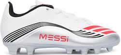 adidas F50 Messi Club FG/MG Παιδικά Ποδοσφαιρικά Παπούτσια με Τάπες Cloud White / Lucid Red / Silver Metallic adidas F50 Messi Club FG/MG Παιδικά Ποδοσφαιρικά Παπούτσια με Τάπες Cloud White / Lucid Red / Silver Metallic