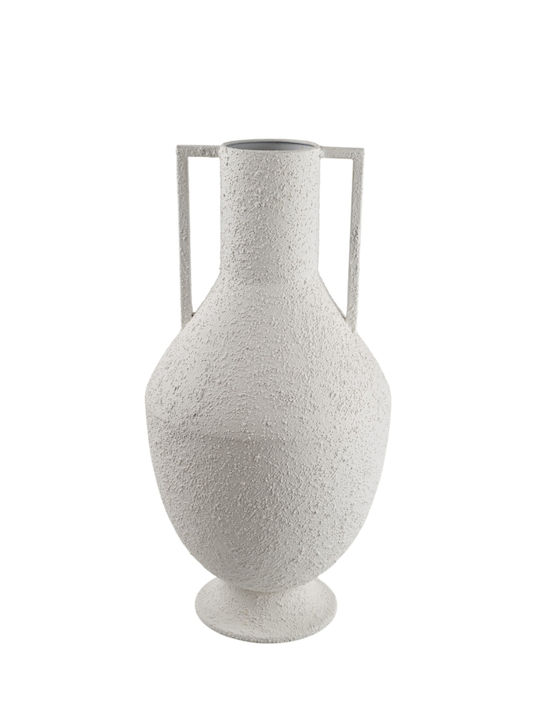 Metallisches Vase Amphoren Weiß 21×21×41 cm
