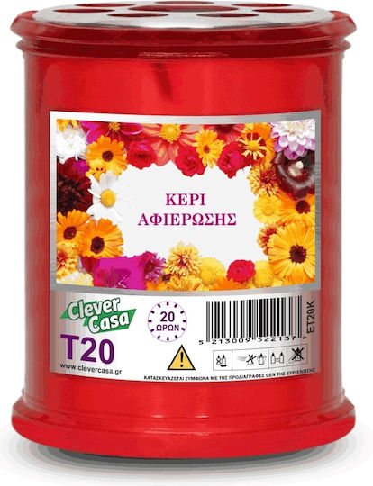 Clever Casa Tribut-Kerze T20 Rotes 20 Stunden
