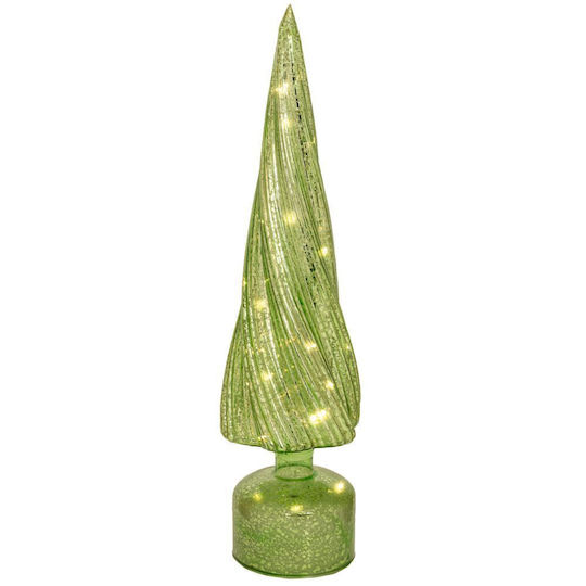Christmas Decorative Illuminated Glass Tree 39.5cm Battery Green Tree