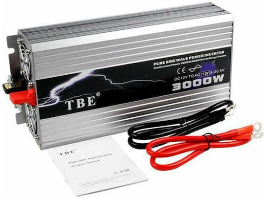 Tbe Inverter Инвертор за кола Модифицирана синусоидална вълна 3000W за преобразуване на 12V DC в 220V AC