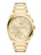 Fossil Everett Men's Watch 42mm Chronograph Battery with Gold Stainless Steel Bracelet
