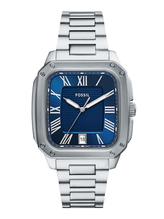 Fossil Crosby Ανδρικό Ρολόι 42mm Μπαταρίας Ασημί