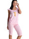 Rachel Sommer Damen Pyjama-Set Rosa
