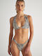 Bikini Triangle with Padding Animal Print Brown